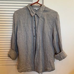 James Perse Classic Linen Shirt Size 0